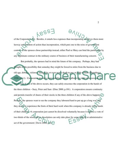 Analysis of Corporate Law Case