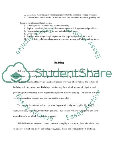 Topical Social Problems among American Teens - Drugs and Bullying