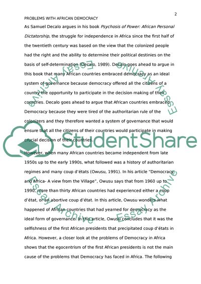 Problems with African Democracy