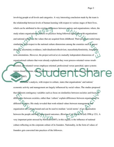 The Impact of Cross Culture on People and Their Performance in Organisations
