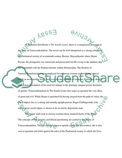 Nathaniel Hawthornes Transcendentalism