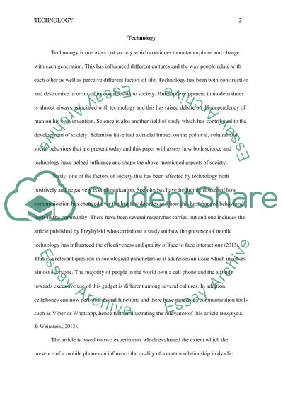 Social, Political, and Cultural Impacts of Science and Technology on Society