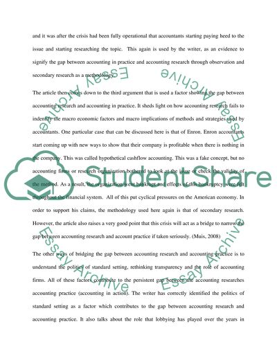 The Failure of the Accounting System