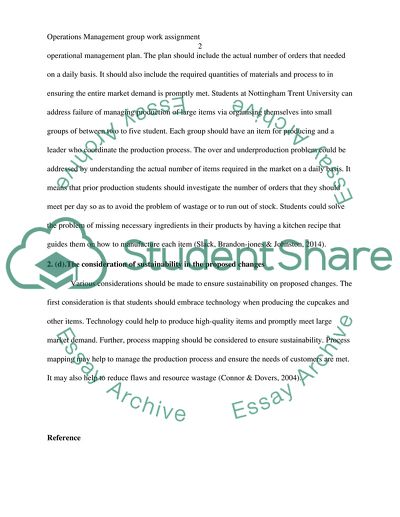 Operations Management group work assignment