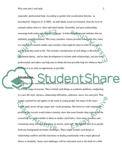 Why Men Dont Seek Help