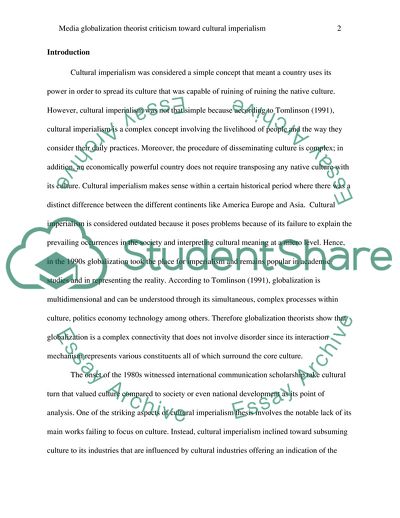 Media Globalization Theorist Criticism toward Cultural Imperialism