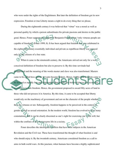 Evolution of the Idea of Freedom in the United States