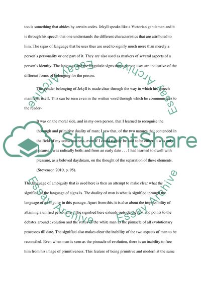 The sign in Robert Louis Stevensons Strange Case of Dr Jekyll and Mr. Hyde