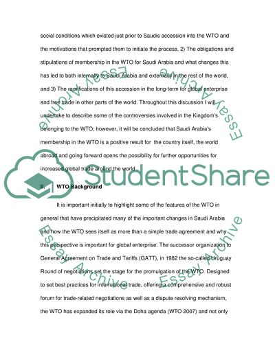 Saudi Arabia and the World Trade Organization