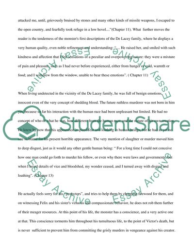 The Monster in the Novel by Mary Shelley