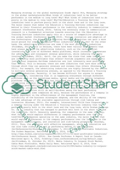 Managing strategy in the global marketplace