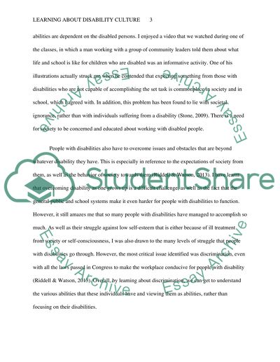 Learning about disability culture