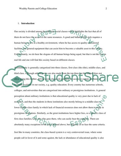 Wealthy Parents and College Education