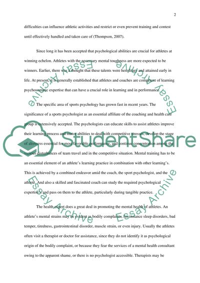 college athletes mental health essay