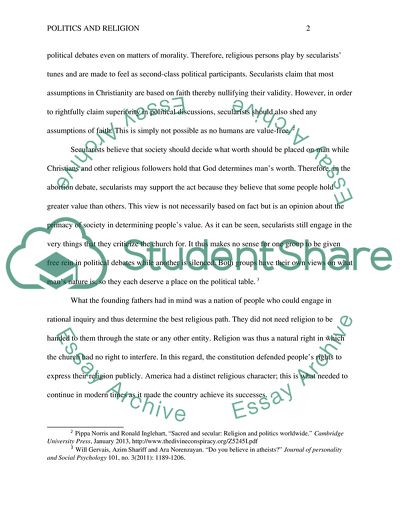 Why Religion Cannot Be Excluded from American Politics