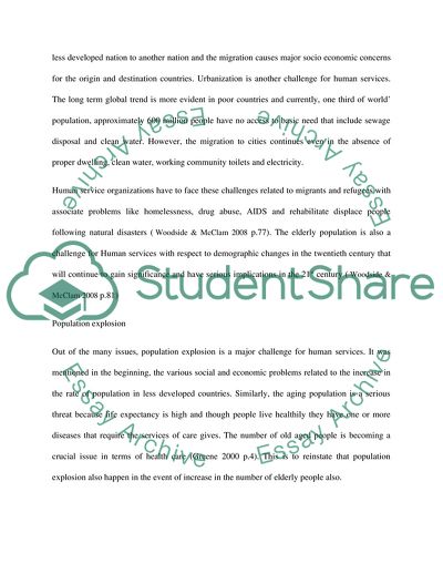 Human Services - The Increase in the Rate of Population