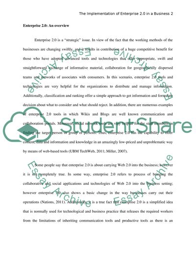 Implementation of Enterprise 2.0 in a Business