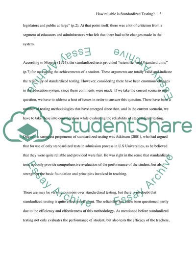 Reliability of the Standardized Testing