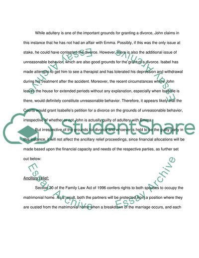 Family Law: Breakdown Of Marriage