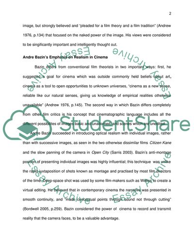 Andre Bazins Theorisation of Cinematic Realism