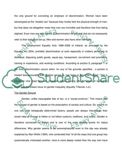 The Gender Ground Of Employment Equality