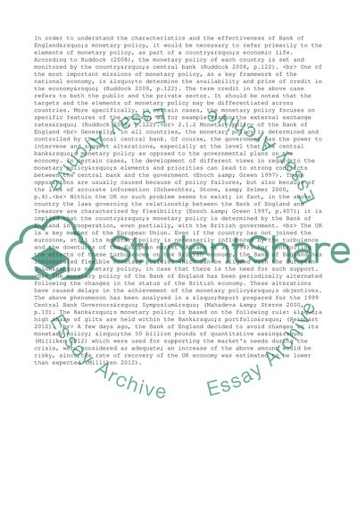 The Bank of Englands Monetary Policy