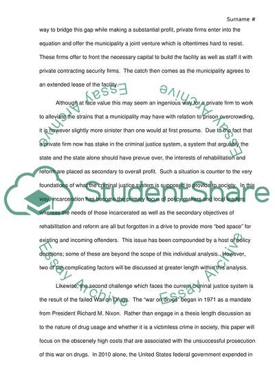 Challenges That Face Criminal Justice System of the USA