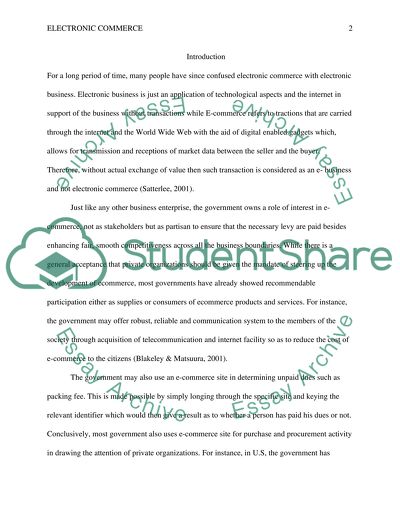 Market Issues in E-Commerce