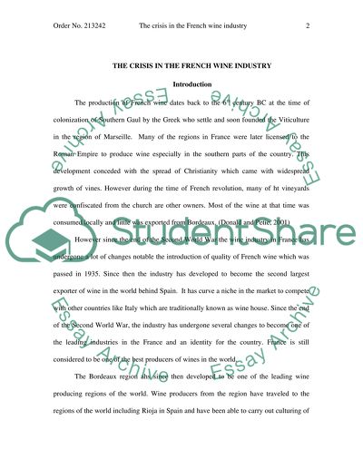 The Crisis in the French Wine Industry