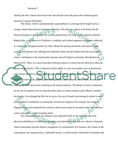 Analysis of Alfred Hitchcocks The Birds