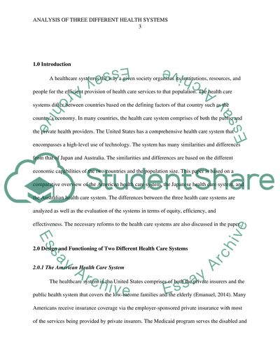 Health Care Systems in the United States, Australia, and Japan