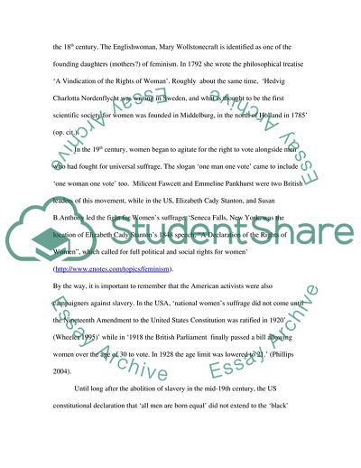 The Contribution Made to the Rights Project by Feminists