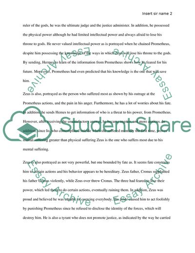 How Zeus is Portrayed by Aeschylus in Prometheus Bound