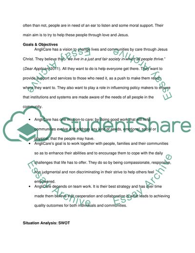 Client Strategy Proposal for Anglicare Australia