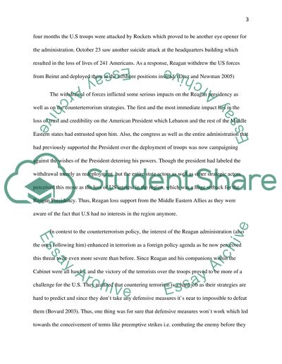 Reagan Administrations Decision to Withdraw American Troops from the Peacekeeping Mission