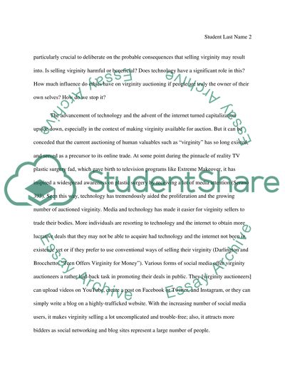 Virginity Auctioning in the Light of Ethics, Morality and Consequence