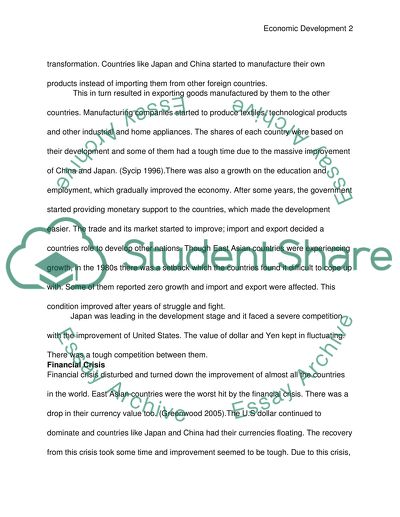 Economic Development in East Asia