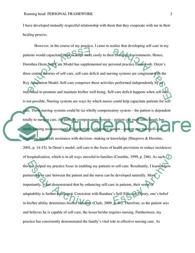 Personal Framework - Family Nursing Practice