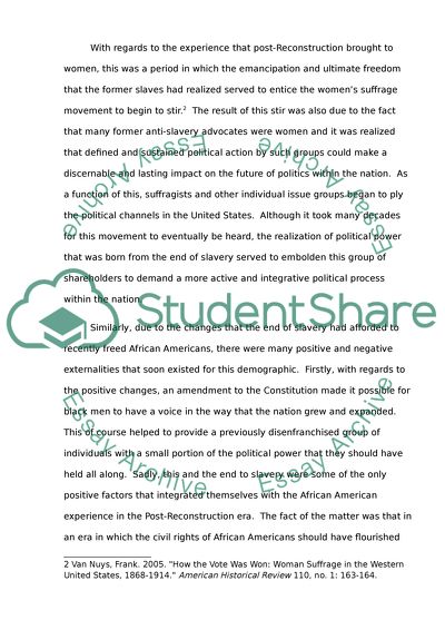 Reconstruction: Its Benefits, Drawbacks and Legacy