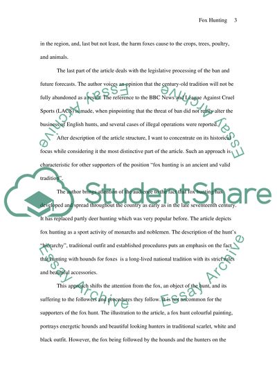 Fox Hunting Ban Debate