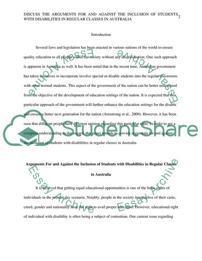 Inclusion of Students with Disabilities in Regular Classes