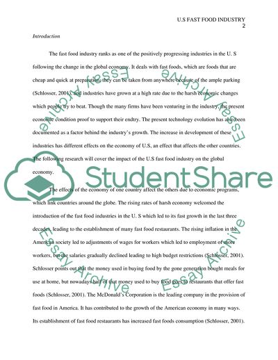 Impact of the U.S. Fast Food Industry on the Global Economy