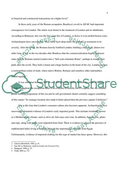 How significant was the production of goods in Roman Londons economy