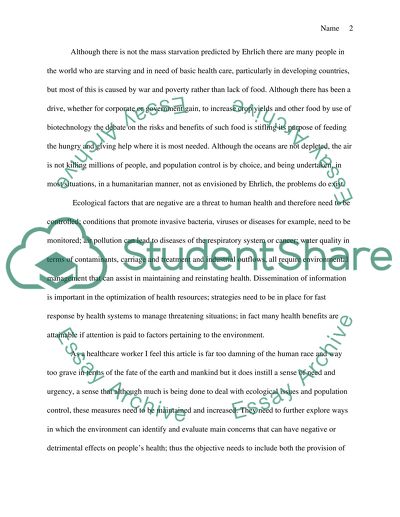 Reflection on Eco-Catastrophe