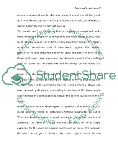 The Influence of Music to the Influence of Books