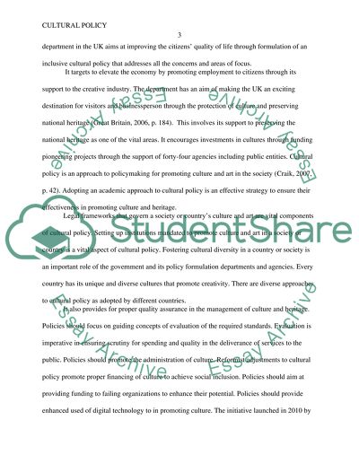 Academic Approaches to Cultural Policy