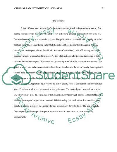 Scenario Project: Criminal Law