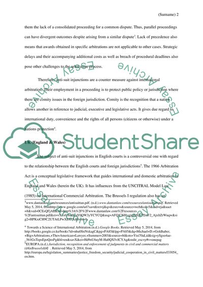 The Subject of Anti-Suit Injunctions in English Courts