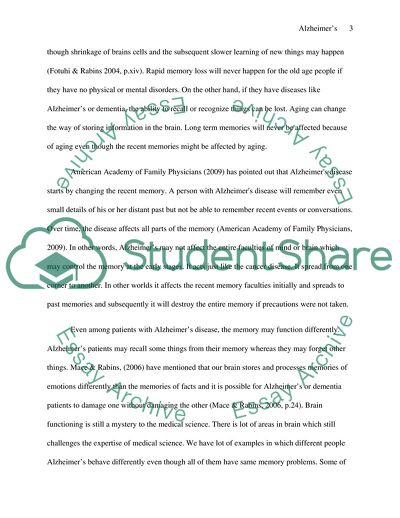 Memory Loss and Alzheimers Disease