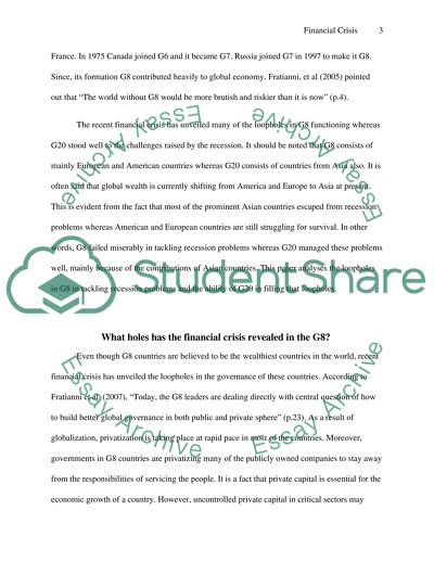 What Holes Has The Financial Crisis Revealed In The G8 Will The G20 Fill Such Holes